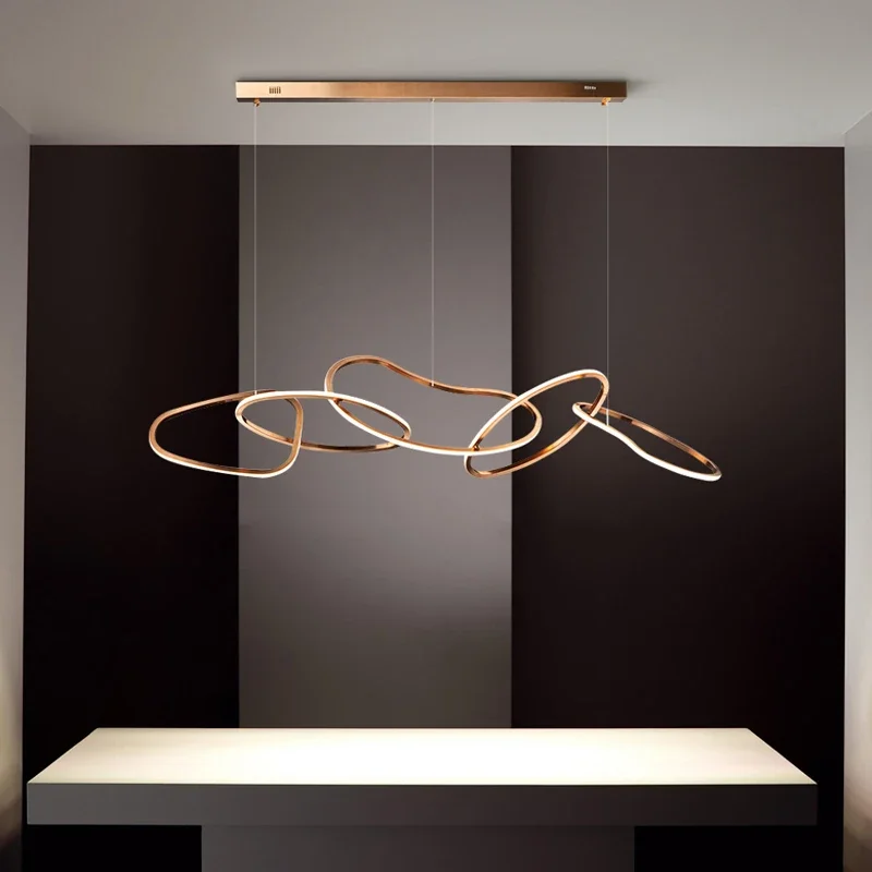 Modern Irregular Ring Led Pendant Light Living Dining Room Chandelier Lighting Home Decor Bedroom