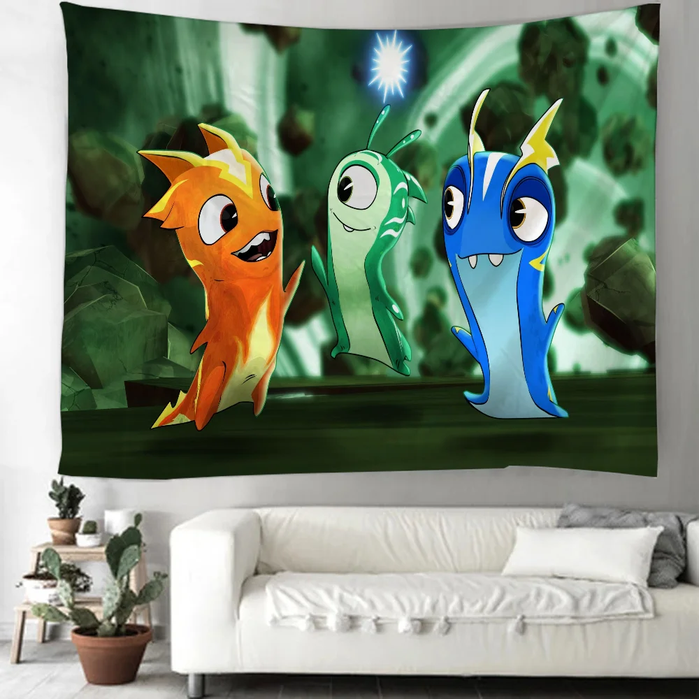 Fabric Tapestry for Wall Art New Slugterra Anime Bedroom Decoration Room Decor Aesthetic Home Decorations Tapestries Tapries