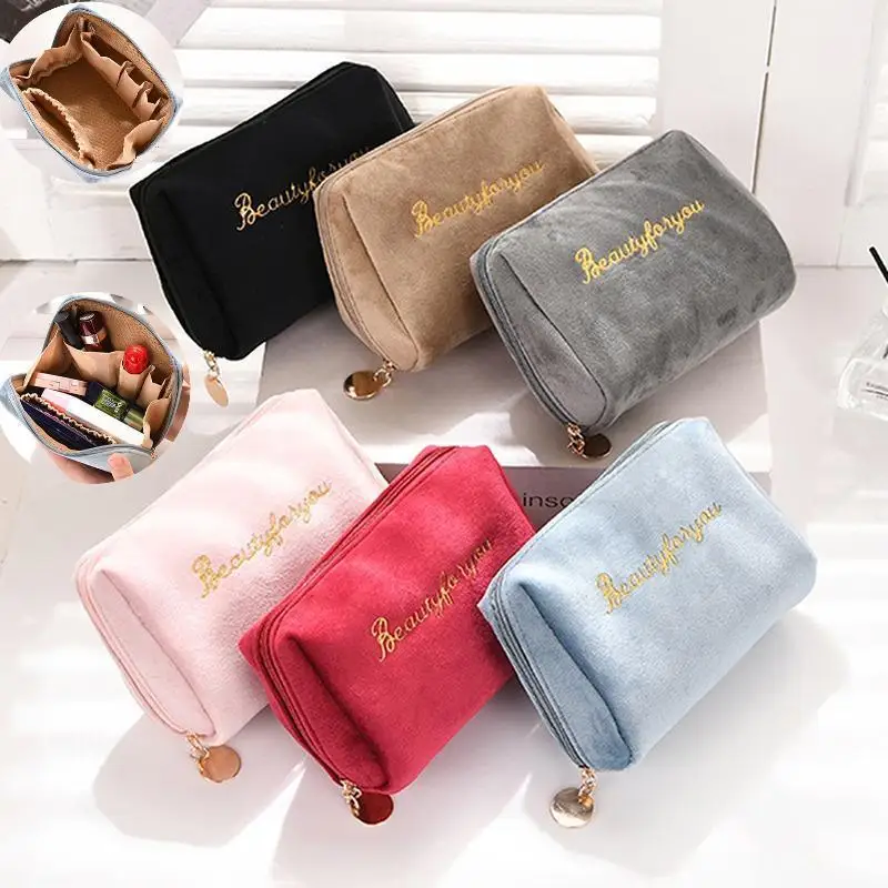 

Makeup Bags For Women Soft Travel Cosmetic Bag Organizer Case Young Lady Girls Make Up Case Necessaries 1 Pc Solid Handbags