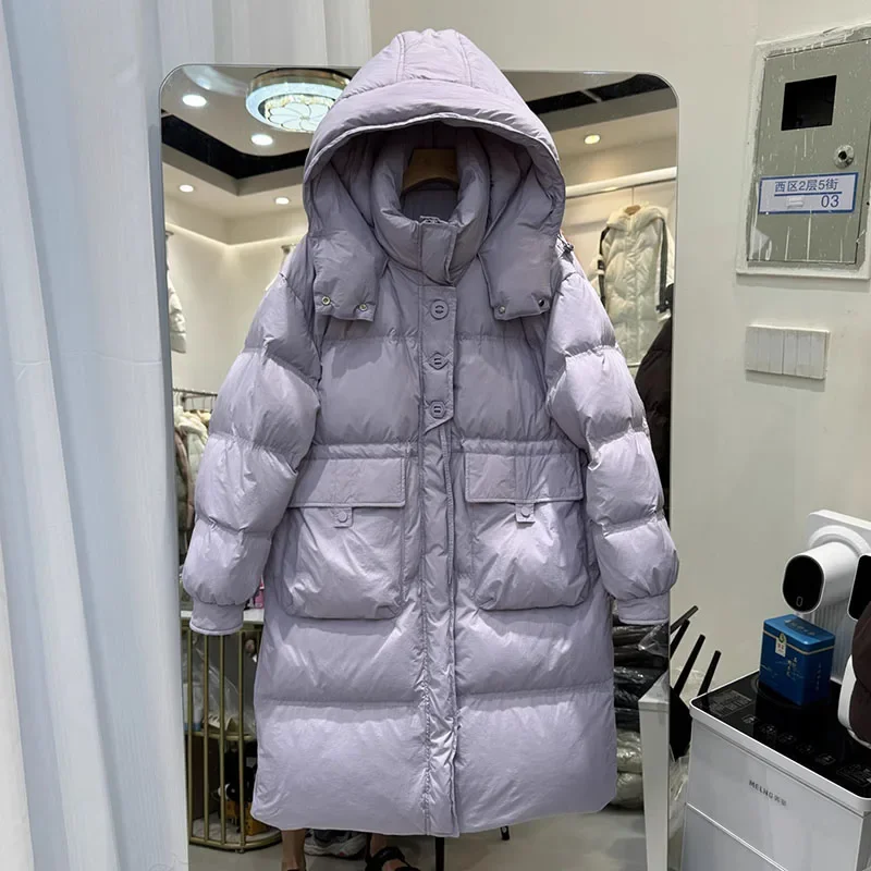 2025 Nieuwe Vrouwen Parker Witte Eendendons Warme Capuchon Dames Donsjack Mode Casual Hoge Kwaliteit Dikke Vrouwen Donsjack