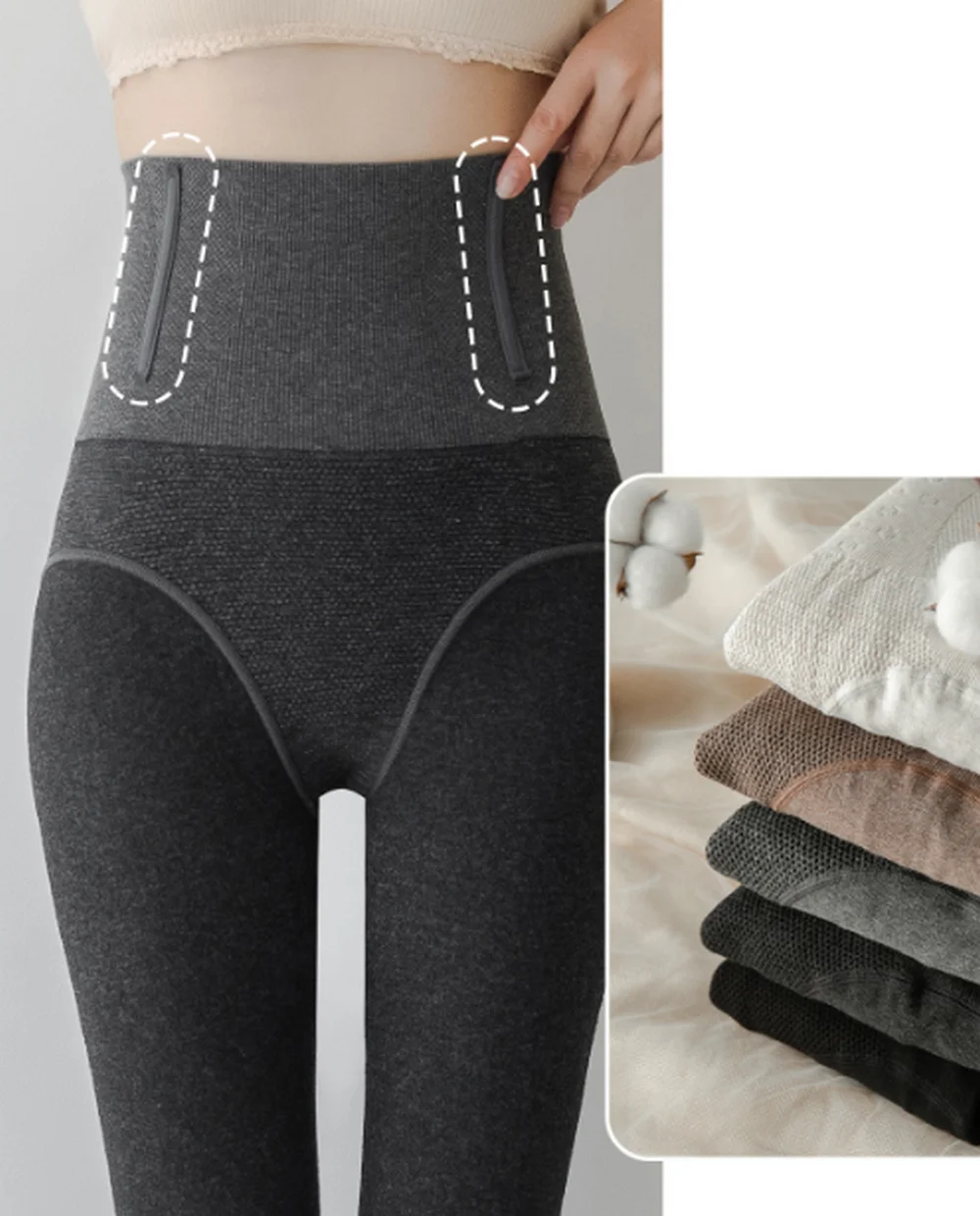 

Regular and Tall Girl High Waist Cashmere Leggings For Women Thermal Tights Very Thick Soft Stretchy Winter Leggin Fleece Warm