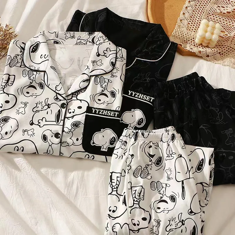 طقم بيجامة سنوبي مكون من قطعتين للرجال والنساء، سراويل طويلة بأكمام طويلة، ملابس نوم مريحة ودافئة وناعمة، للمنزل وملابس النوم