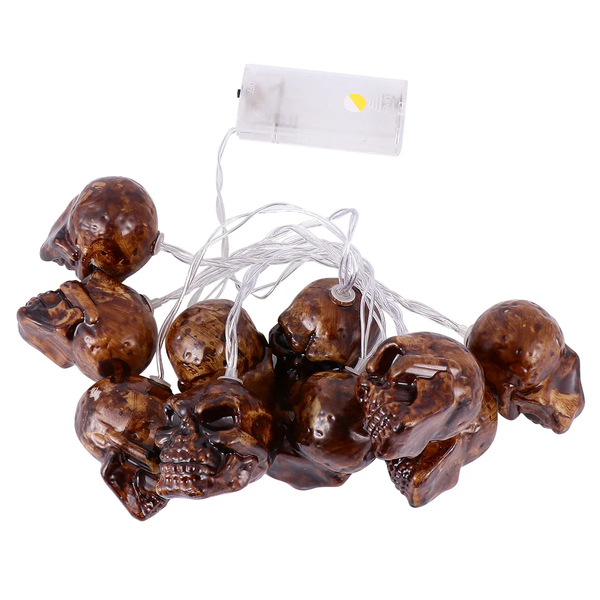 الجمجمة مصباح سلسلة هالوين صديقة للبيئة الدافئة الزخرفية ضوء للخارجية حديقة حفلة الهالوين الديكور الجمجمة سلسلة مصباح #2