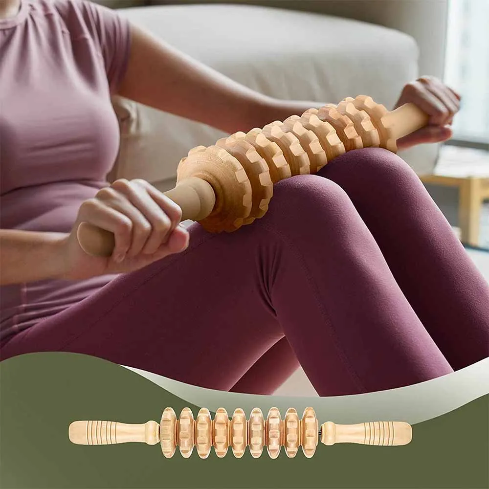 Wooden Physiotherapy Massage Tools Anti Cellulite Fascial Massage Roller For Full Body Muscle Pain Relief Massager