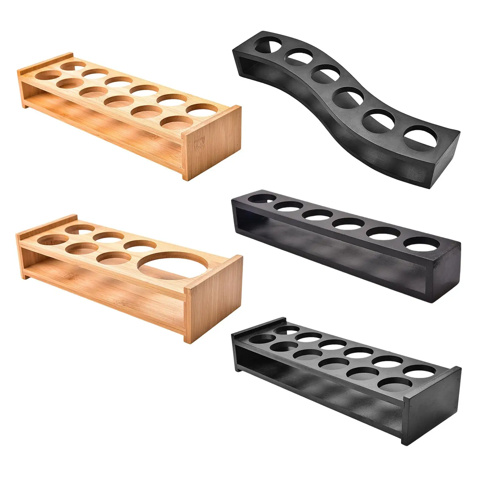 Kitchen Countertop Glass Bottle Holder Rack Wood Organizer for Drinkware Bar Accessory Home Brewing