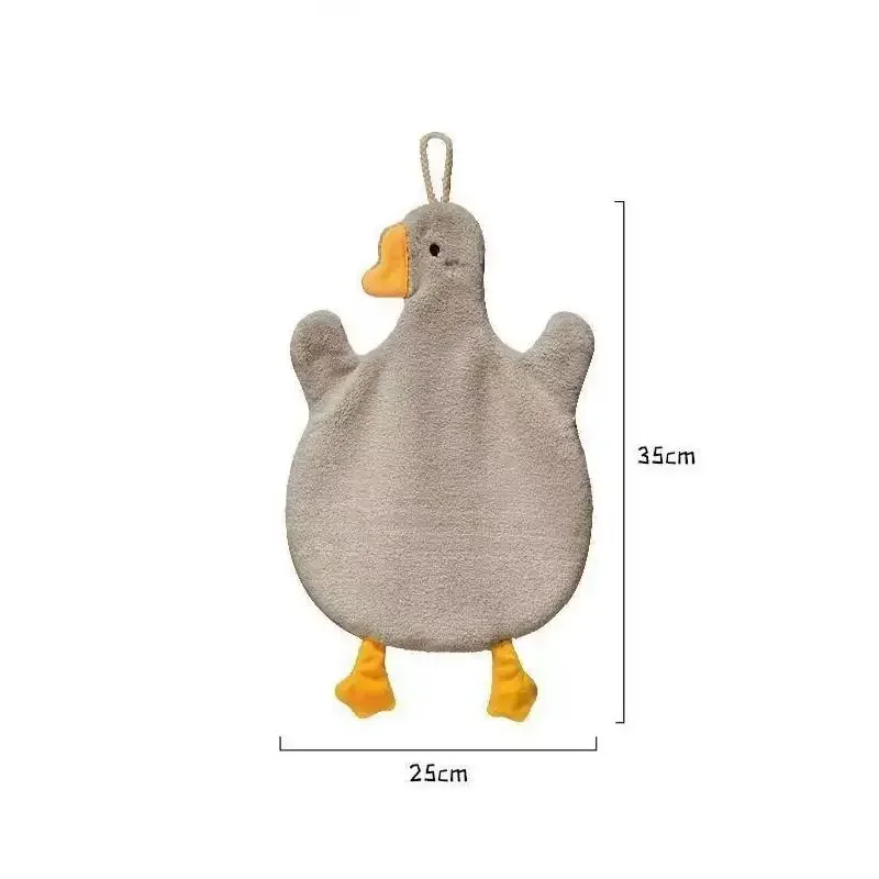 1Pcs Soft Cartoon Goose Hand Towel Kitchen Bathroom and Toilet Hand Towel Hanging Type with Super Water Absorption Quick Drying