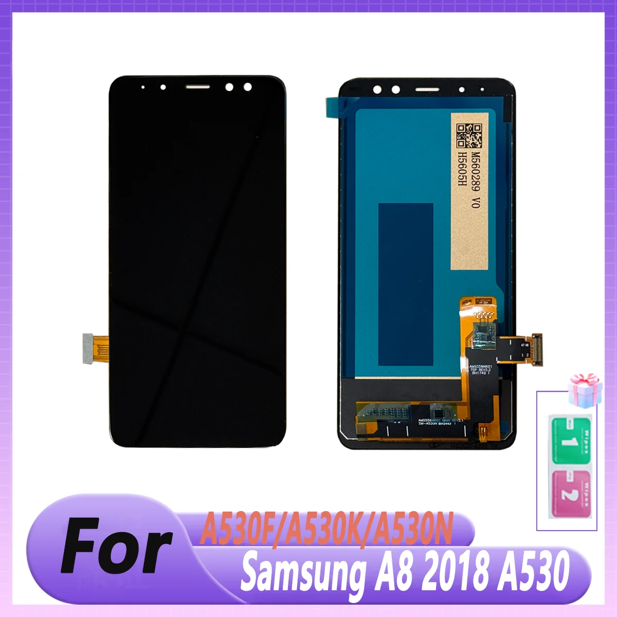 Tela tft para samsung a8 2018 a530 display lcd com tela de toque digitador assembléia para a530f/a530k lcd peças reposição lcd