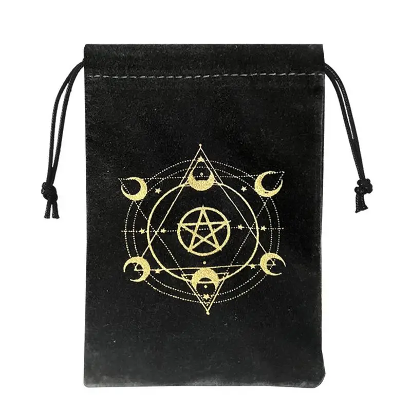 Velvet Tarot Oracle Cards Storage Bag Star Printed Tarot Pouch Rune Dice Crystal Jewelry Bag Multiple Use Pouch for Home Storage