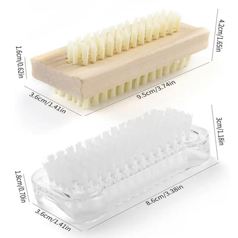 Brosse de nettoyage des ongles Double face, outil de manucure et de pédicure, idéal pour les ongles et les orteils