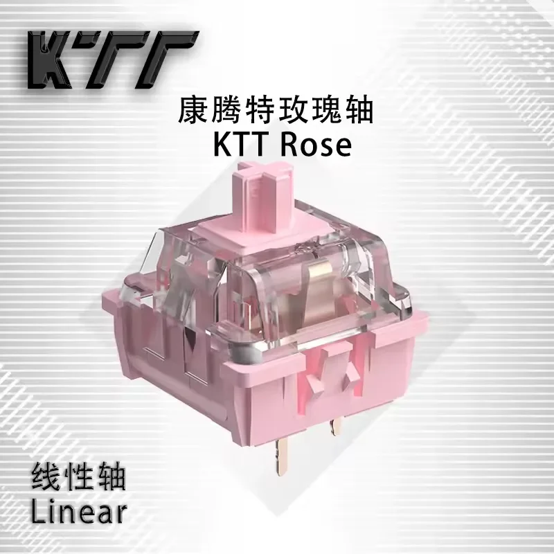 KTT Rose Switch Linear 63g 5pin MX switch for Mechanical Keyboard Factory Lubed Pink PC PA POM