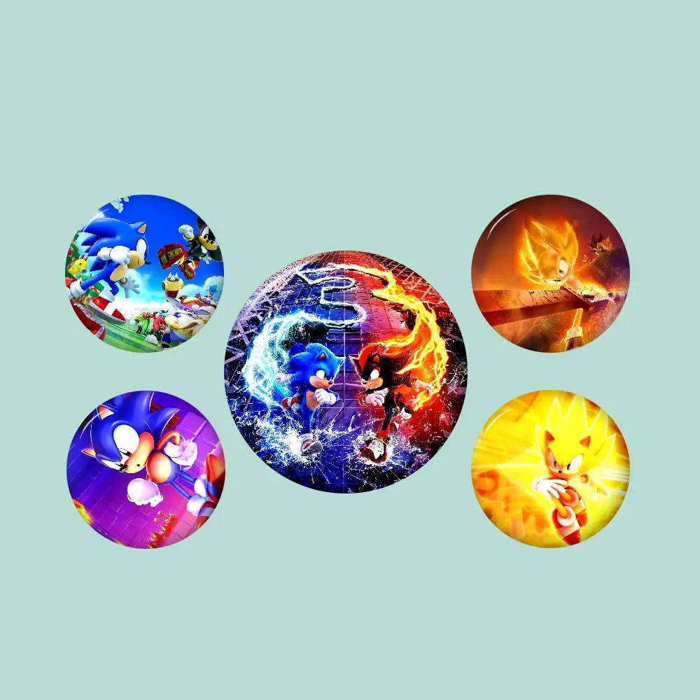 Game S-Sonic Movie 58mm Handmade Brooch Cartoon Cosplay Badge on Backpack Jewelry Accessories Gifts