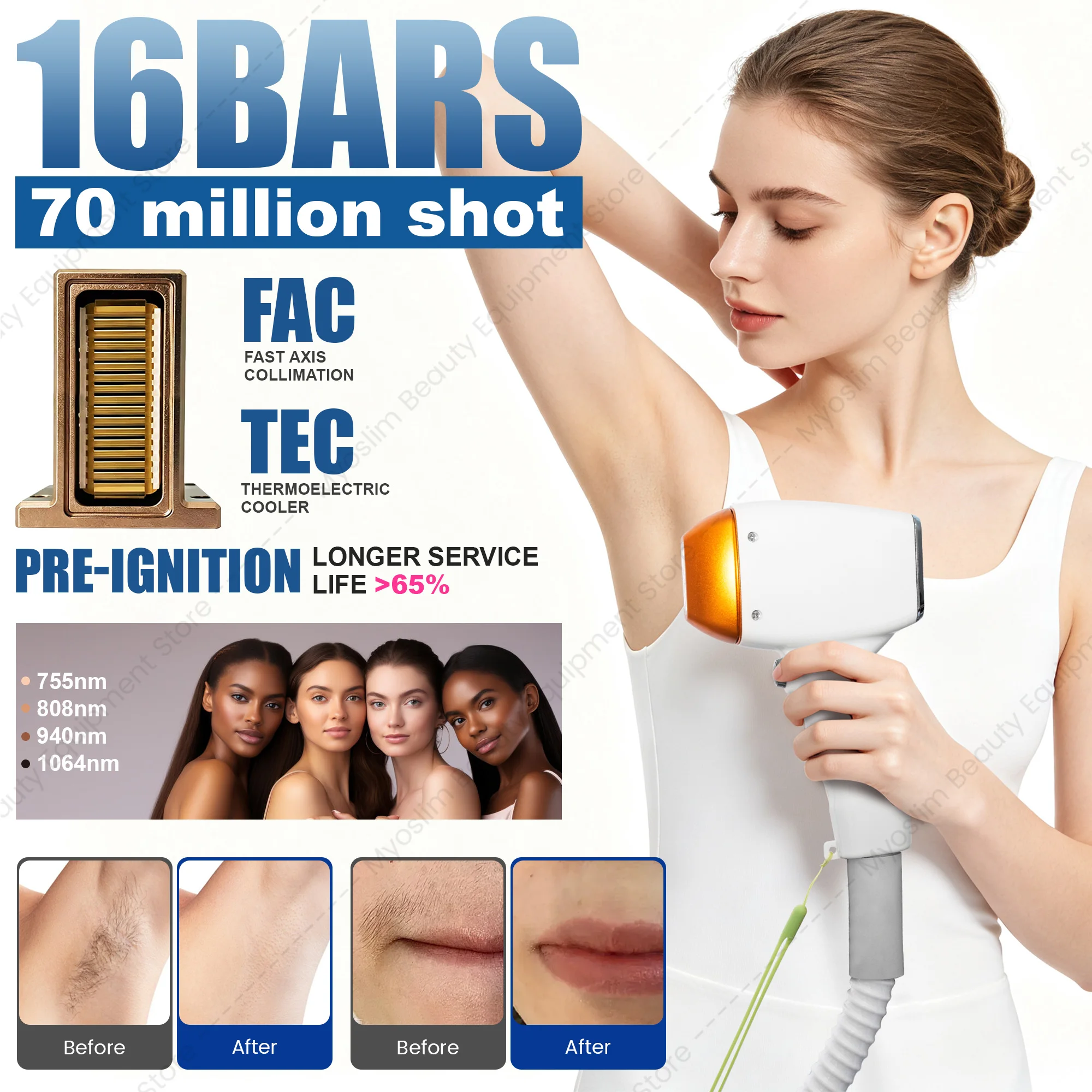 Professional 2 in 1 Hair Removal Machine for Salon And Spa Permanent Hair Reduction Beauty Equipment with Cooling System image 5