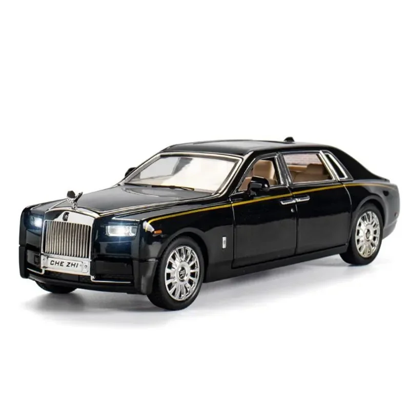 1:24 Alloy DieCast Rolls-Royce Phantom Model Toy Car Simulation Sound Light Pull Back Collection Toys Vehicle For Children Gifts