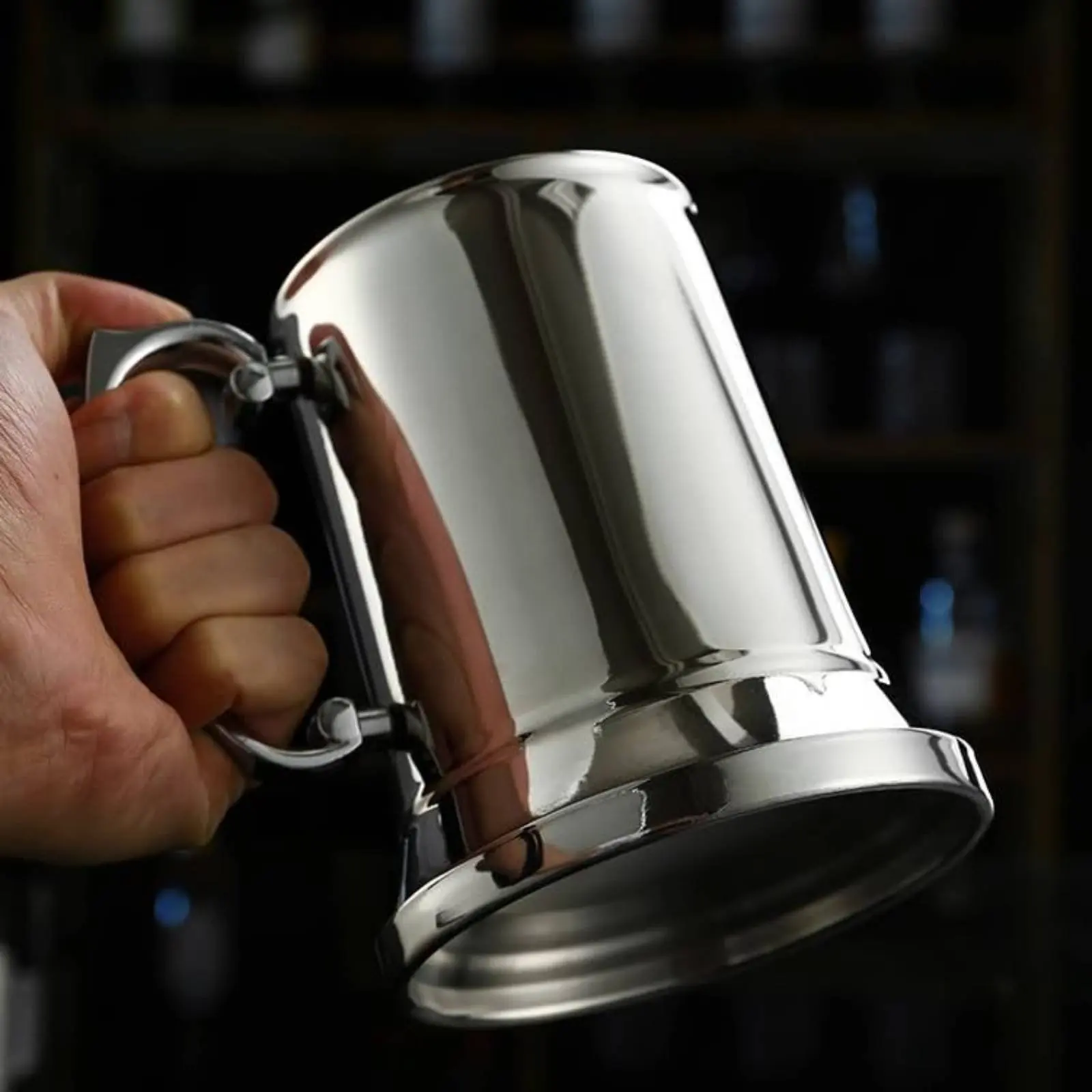2 Pieces Mixed Drink Mug Metal Finish Stainless Steel Beer Mug Drinkware Sturdy Handle Dishwasher Safe for Party