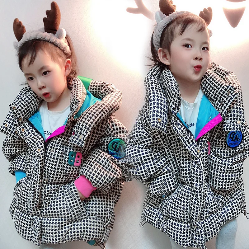 Girls Coat Jacket Cotton Outwear 2022 Black Warm Thicken Velvet Winter Windbreaker Children\'s Clothing