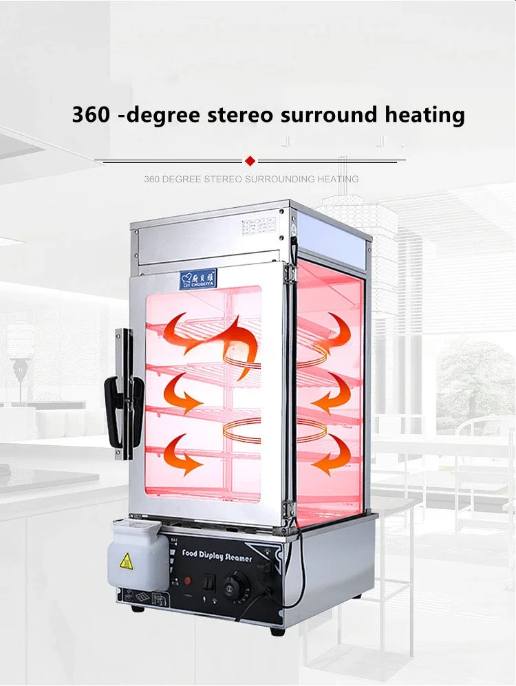 High Quality Steamed Bun Steamer Machine, Dumpling Bread Warmer Cabinet, Steaming Bun Warmer