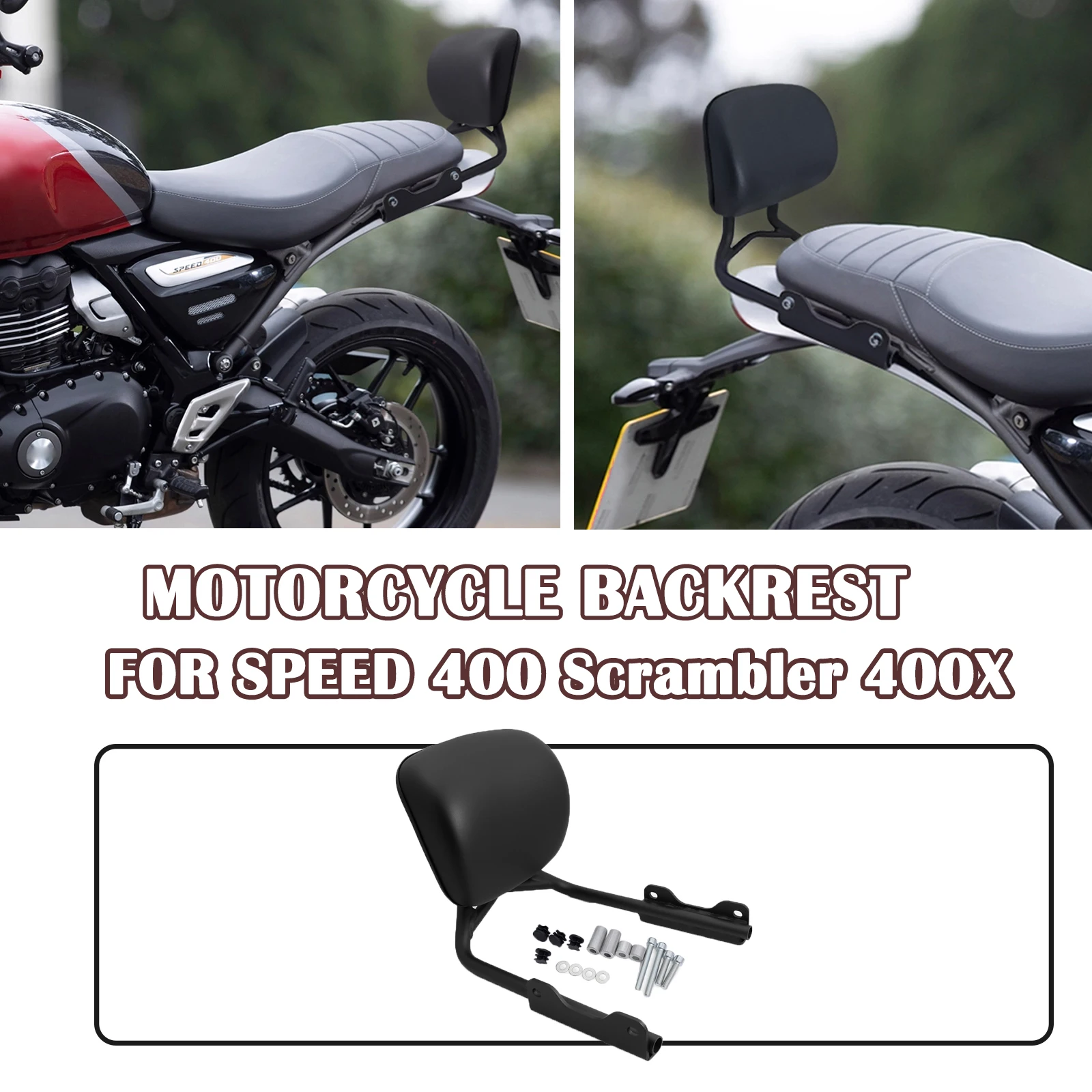 

For Speed ​​400 Speed400 Scrambler 400X 2024-2025 Motorcycle rear seat,passenger backrest armrests backrest frame Accessories