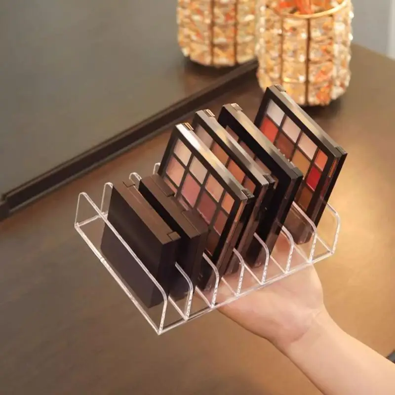 New 7-Compartment Makeup Organizer Desktop Eye Shadow Palette Display Box Blush Cosmetics Shelf Make Up Tools Storage Holder