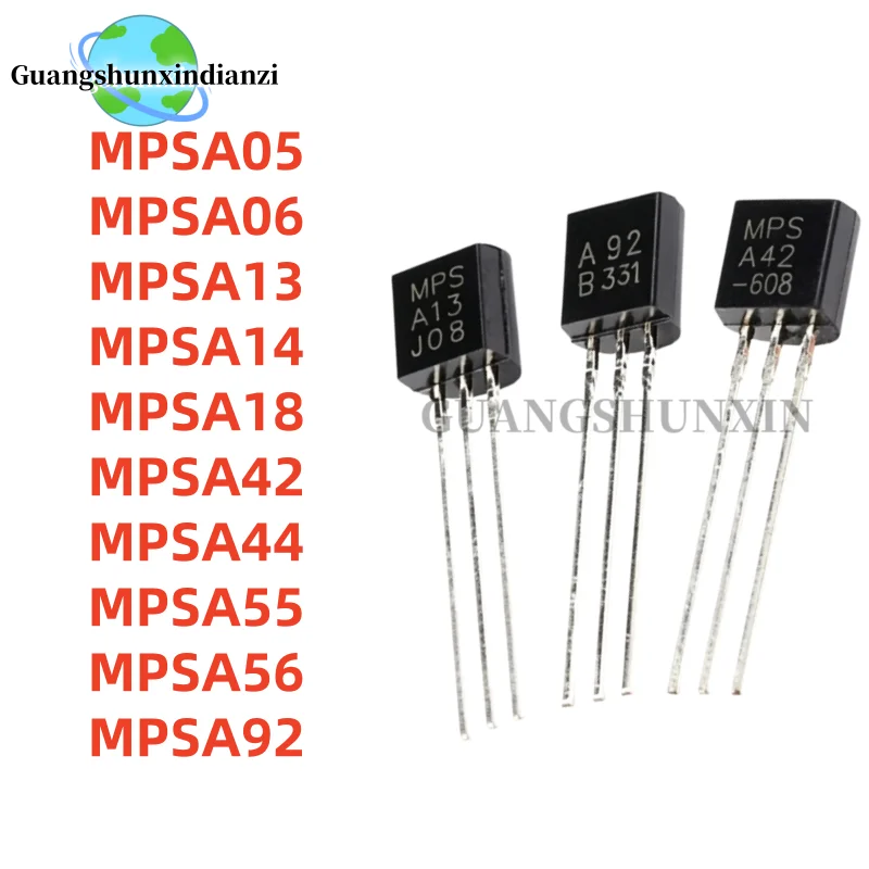 100PCS/LOT= MPSA05 MPSA06 MPSA13 MPSA14 MPSA18  MPSA42 MPSA44 MPSA55 MPSA56 MPSA92 TO-92 New In Stock