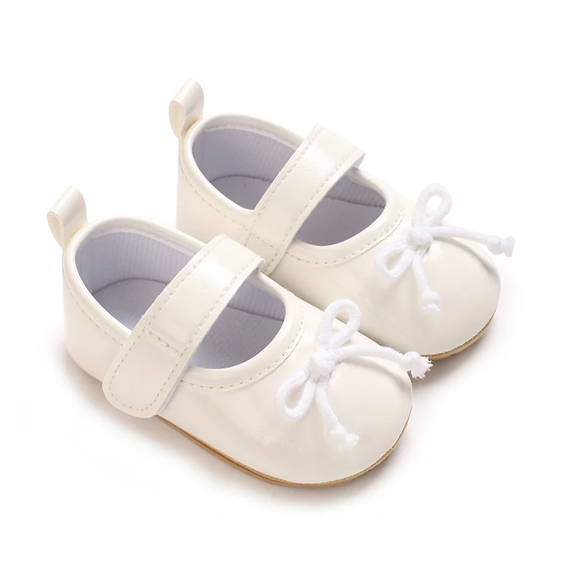 New Baby Girls Princess Shoes Soft PU Leather Bow First Walkers for Infants 0-18 Months