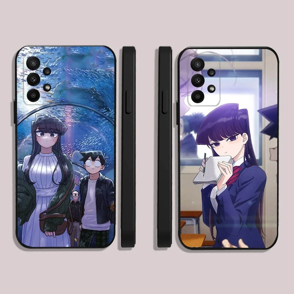 Anime K-Komi Shouko Phone Case For Samsung S24,23,22,30,21,10,9,Ultra,Plus,Lite,FE,5G Black Soft Case