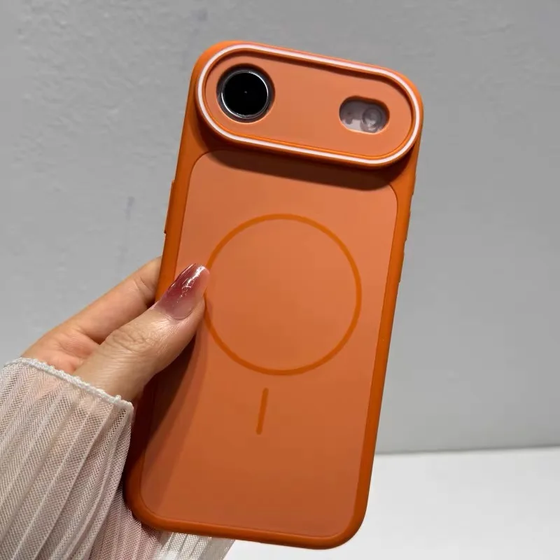 For Magsafe Color Collision Skin Feel Frosted Case For iPhone Air 17 16 15 14 13 12 Pro Max Plus Magnetic Large Viewport Cover