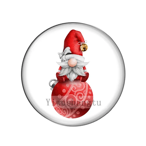 Christmas Cartoon faceless Santa Claus Paintings 8mm/12mm/20mm/25mm Round photo glass cabochon demo flat back Making findings