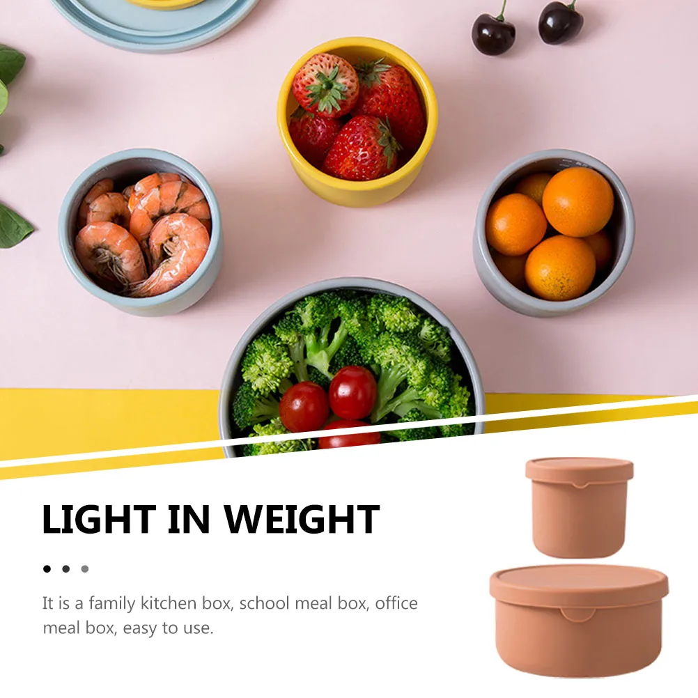 

2pcs Silicone Food Boxes Multi-Function Portable Meal Containers For School Office Home Household Food Storage