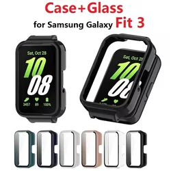 Full Cover Case for Samsung Galaxy Fit 3 Protective Bumper Shell Cover & Tempered Glass for Samsung Galaxy Fit 3 Fit3 Case Cover