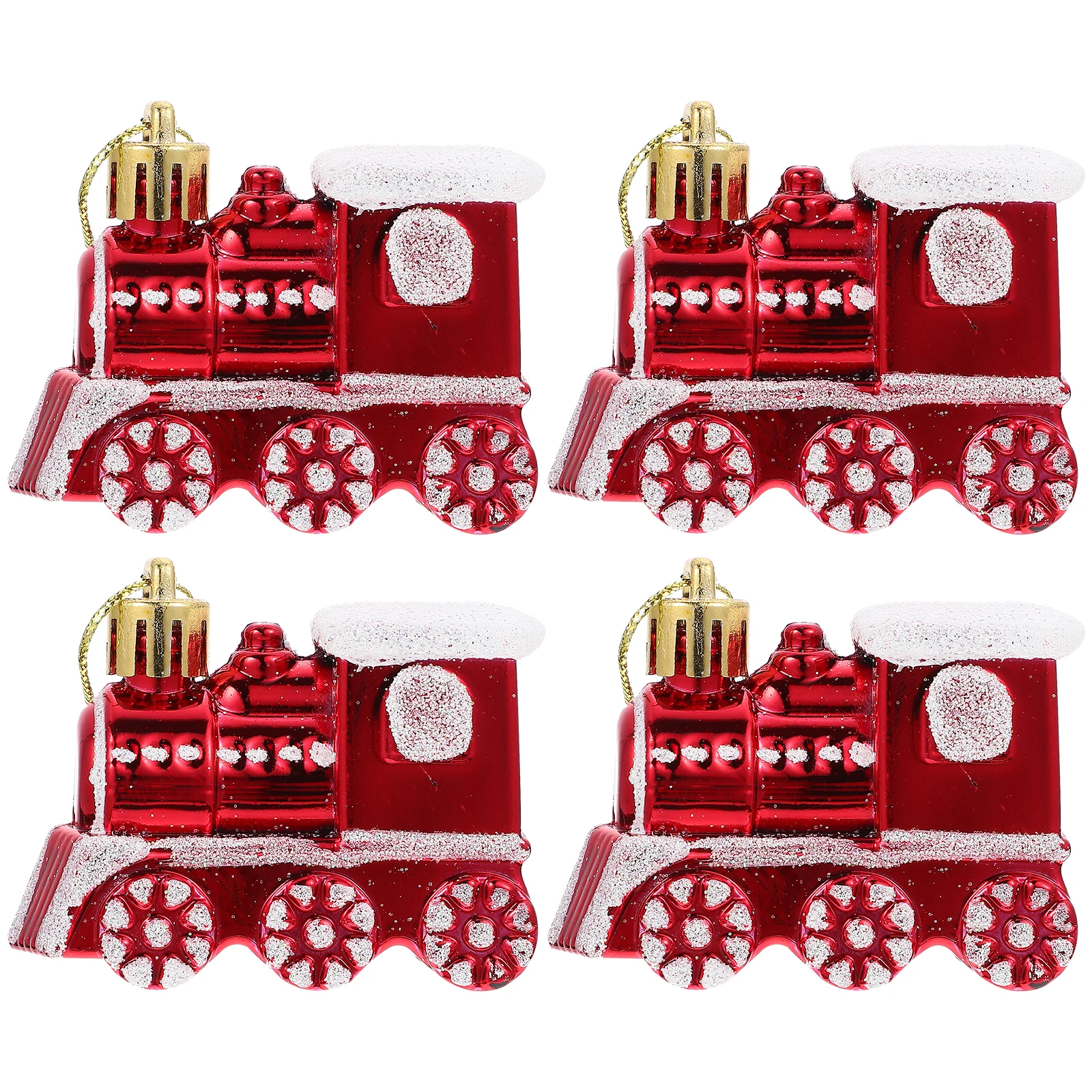

4Pcs Christmas Car Pendant Decorative Hanging Train Red Pendants Xmas Party Supplies Festive naments Safe Plastic