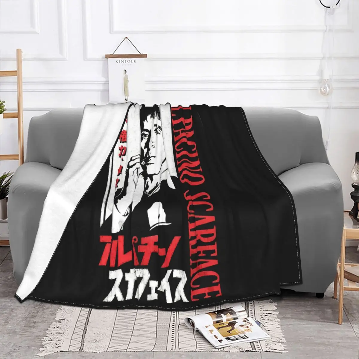 Ace Japanese Movie Poster Mens Al Pacino Tony Montana Cubanteenage Pop Top Throw Blanket