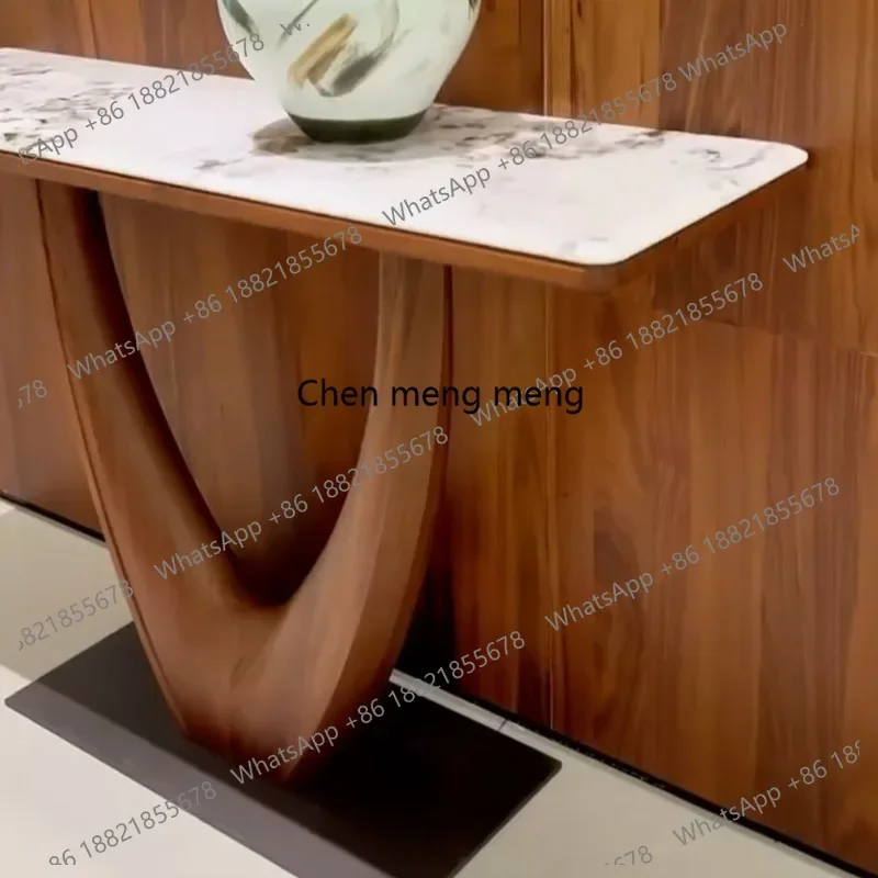 AB03 New Chinese style North American black walnut slate porch table, living room entry all solid wood foyer storage cabinet