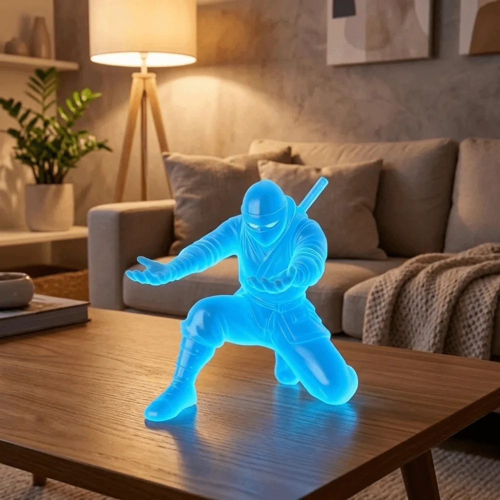 3D Printed Luminous Ninja Pen Holder Ninja Character Plastic Ninja Shaped Pen Stand Multi-Functional Pencil Rack