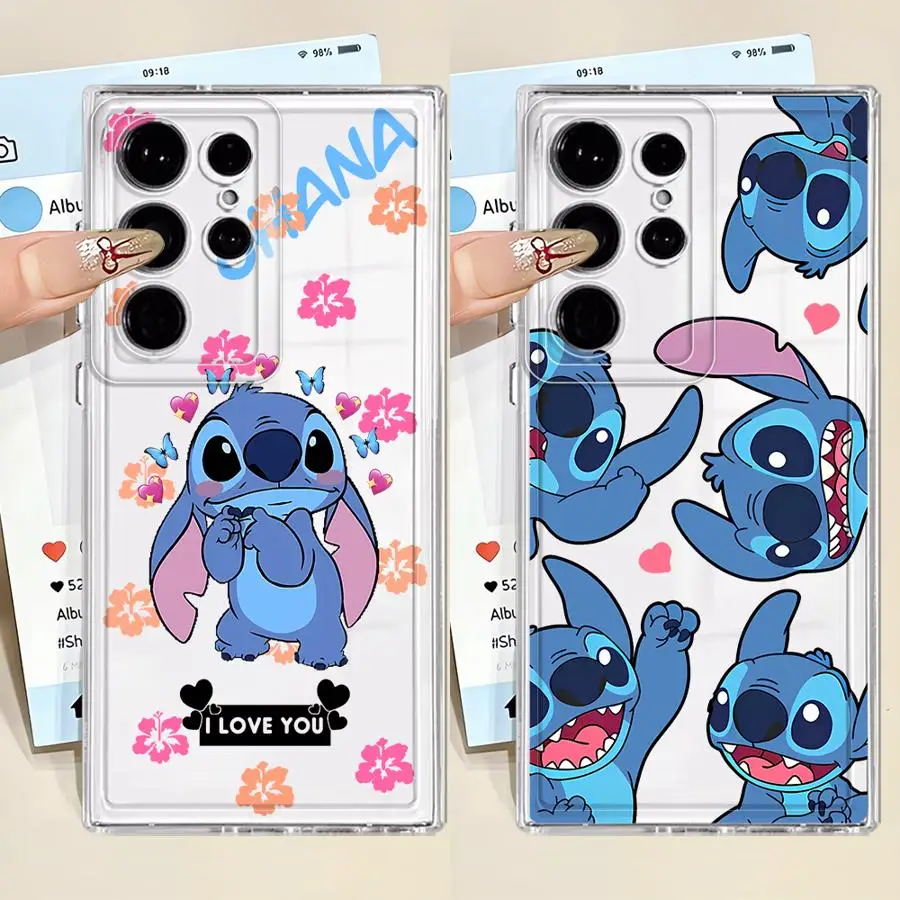 Funda transparente de Disney Stitch para Samsung Galaxy S21 S23