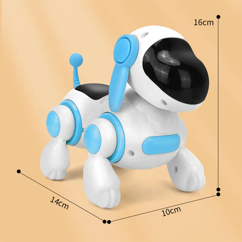 Perro robot interactivo inteligente electrónico, juguete para perros gateo con luces y simulación musical, canto y niños interactivos