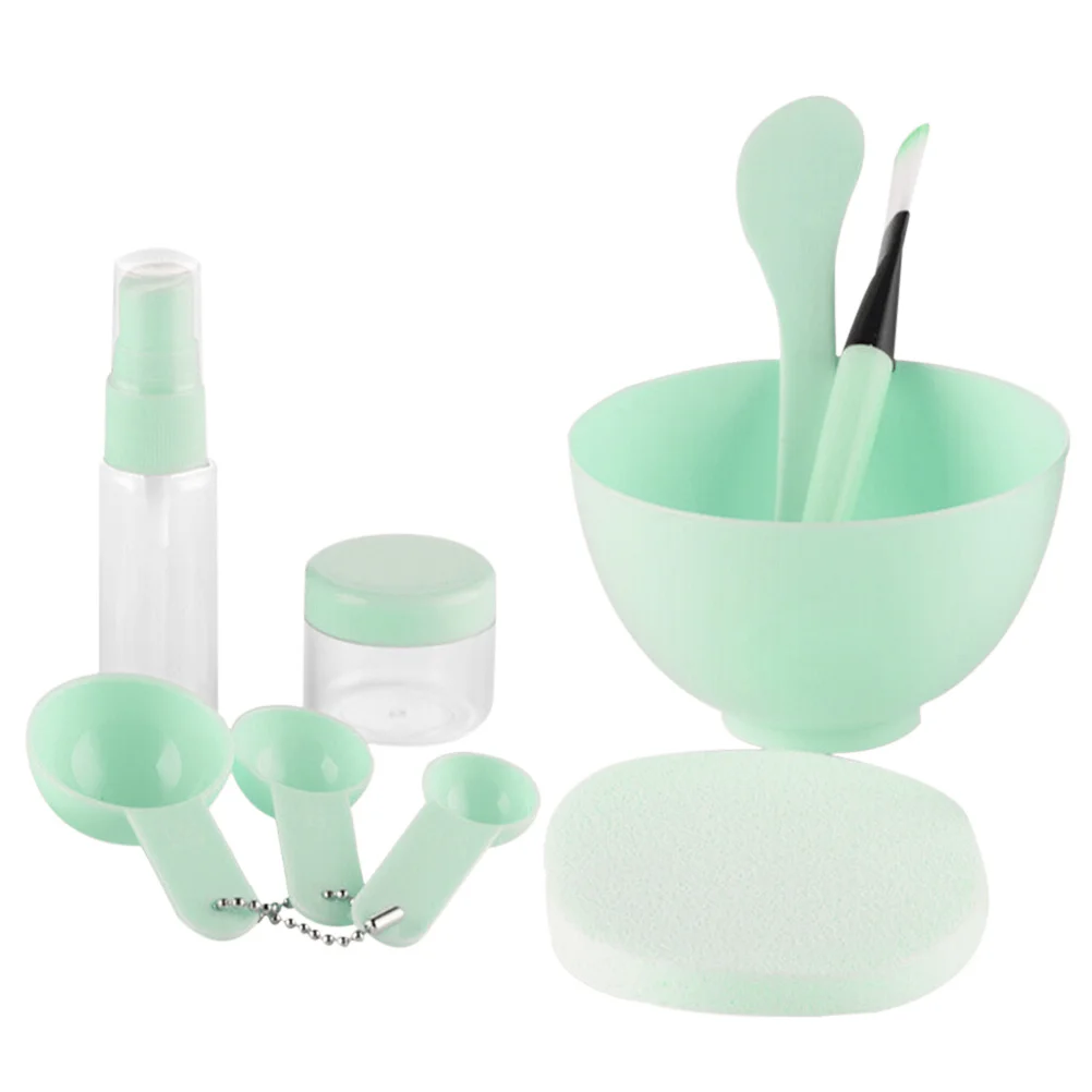 Zestaw narzędzi do maseczek do twarzy DIY, 9 sztuk: duża miska do mieszania, szpatułka, pędzel, butelka z rozpylaczem, mierniki. Do użytku z maseczkami do twarzy.