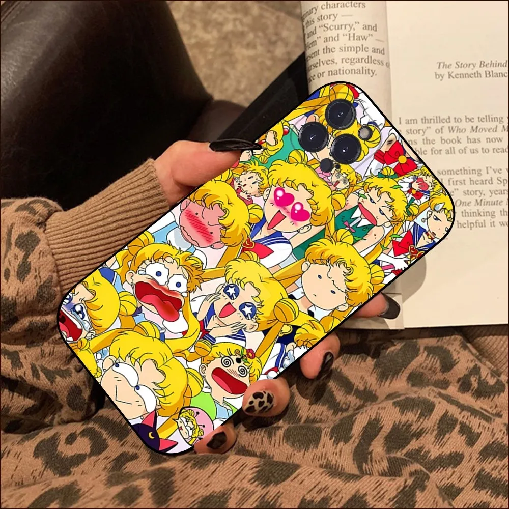 Anime S-Sailors Moons Cute Phone Case For iPhone 15 14 11 12 13 Mini Pro XS Max Cover 6 7 8 Plus X XR SE 2020 Funda Shell