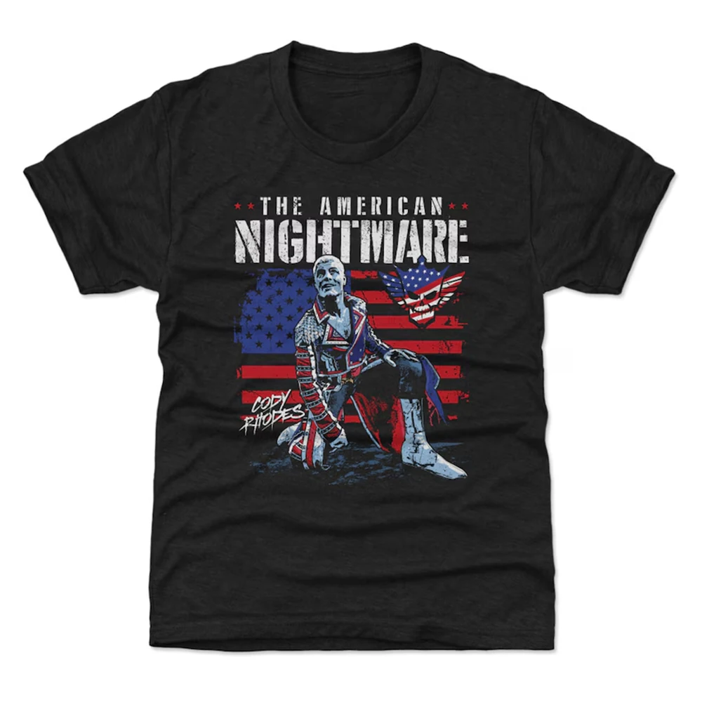 Youth 500 Level Cody Rhodes American Flag Wrestling Sports T-Shirt Men Hot Sale Summer Women Short Sleeve Tops Shirts Children