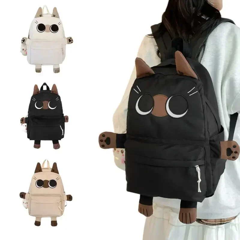 

New Cute Cat School Bookbag for Teenage Students Waterproof Outdoor Travel Daypack Kitten College Laptop Backpack Unisex