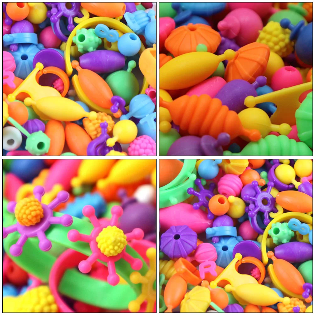 

Diy Beaded Playthings Pop Beads Multicolor Plastic Beads Toy Creative Gift For Children Bathroom Furniture Sets