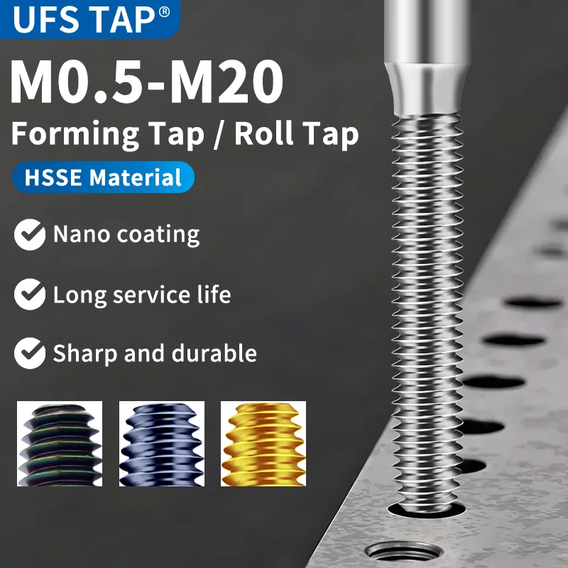 UFS TAP HSSE-M35 JIS Standard Forming Tap/Roll Tap Thread Extruding Tap Without/ Titanium/ TC50/ TICN Coating M0.5-M20 1PCS