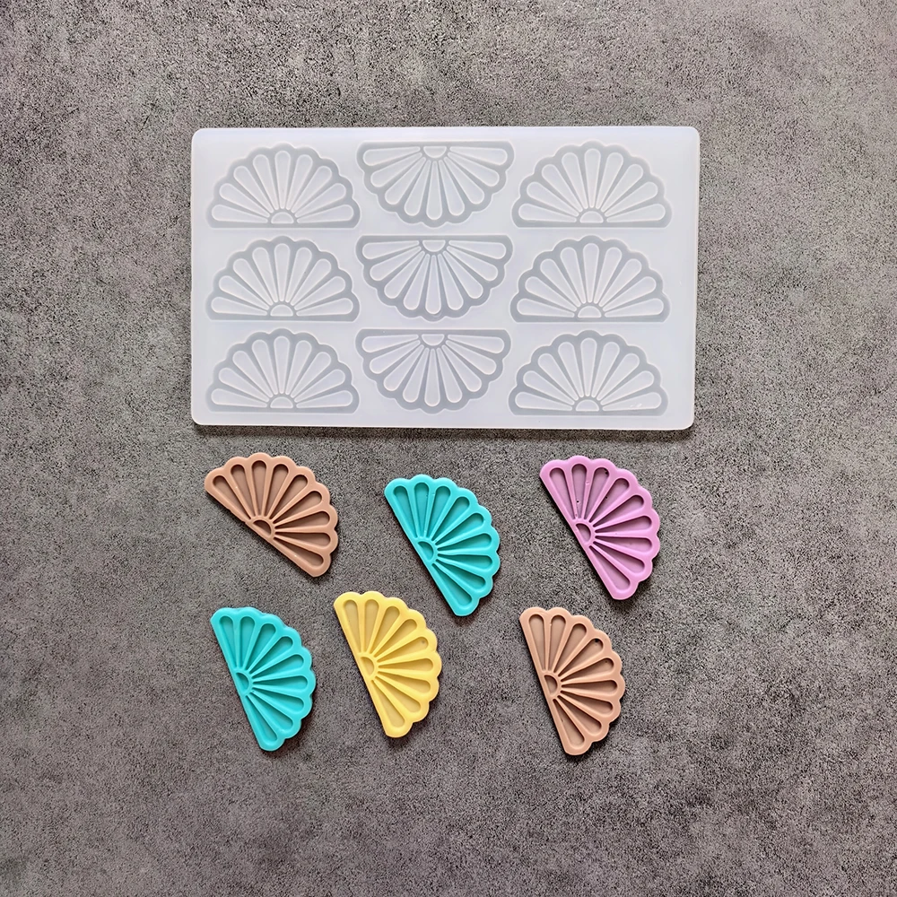1pc 9-loch hohl fächerförmigen schokolade backen cookie silikon form DIY schokolade süßigkeiten pudding kuchen dekoration ornament