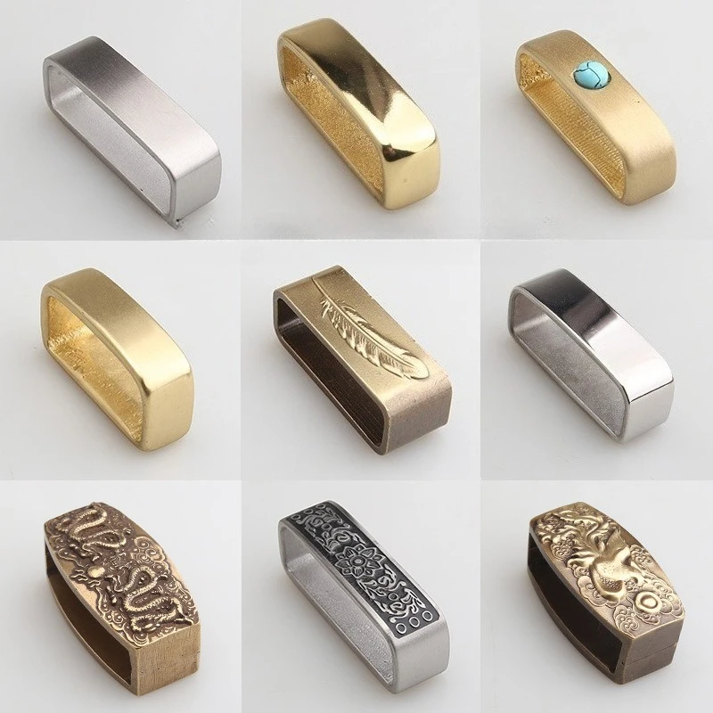 Klamra do paska z mosiądzu i stali nierdzewnej 2,5-4,0 cm, kwadratowa klamra, szlufka do paska, męska kwadratowa szlufka do paska