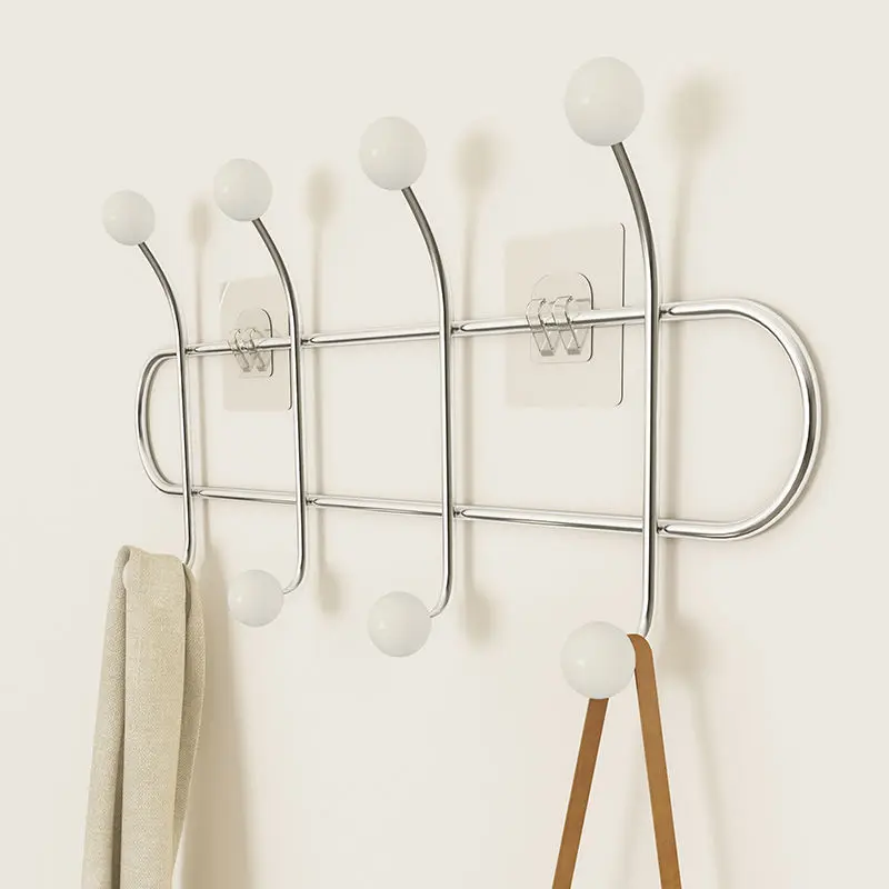 No Punching Clothes Hook Good-looking Wall Hanging Adhesive Hook Entrance Door Bathroom Door Back Hook Clothes Rack Hanger