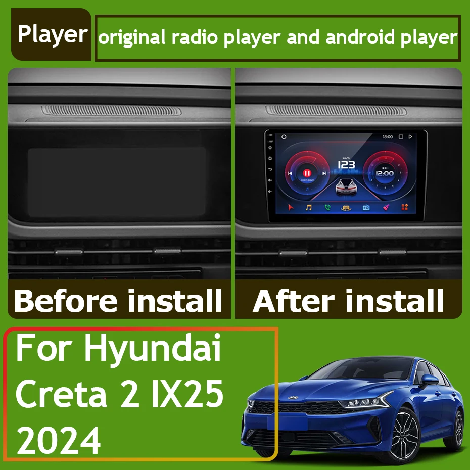 Car Radio Carplay For Hyundai Creta 2 IX25 2024 Navigation GPS Android Auto Stereo Multimedia Player 5G Bluetooth Video No 2din