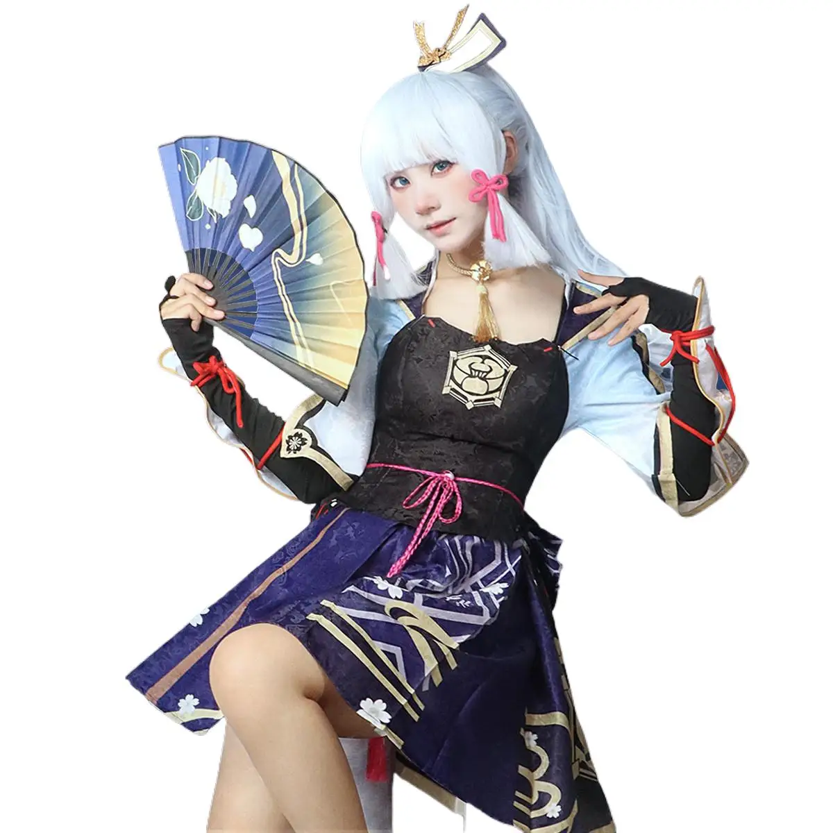 

Game Genshin Impact Kamisato Ayaka Cosplay Costume Big Size Ayaka Outfit Springbloom Missive Dress Wig Halloween Costume