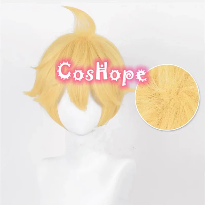 Rin Len Cosplay Wig Short Wig Light Yellow Wig Cosplay Detachable Headphones Anime Cosplay Wigs Heat Resistant Synthetic Wigs