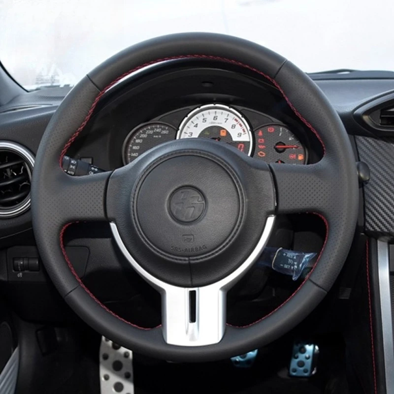 

For Subaru BRZ 2012-2015 Toyota 86 2012 -2015 Hand Stitched Suede Genuine Leather non-slip Car Steering Wheel Cover