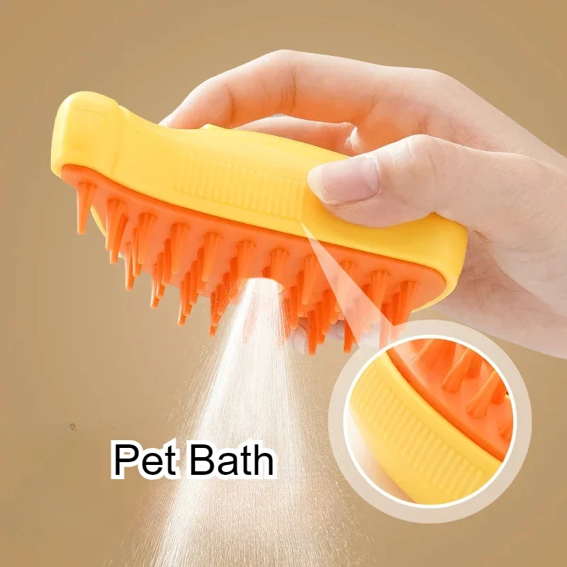 3 in 1 Banana Pet Steam Brush Hair Removal Grooming Cats Dogs Cleaning Steamy Spray Massage Beauty Combs Styling Accessories New