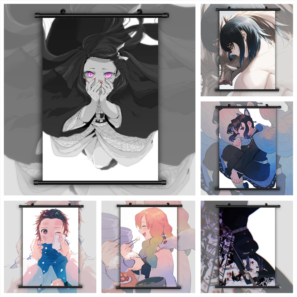 Demon Slayer Kimetsu No Yaiba Douma Nezuko Tanjirou Anime Poster Canvas Painting Wall Art Prints Decor Pictures Home Decoration